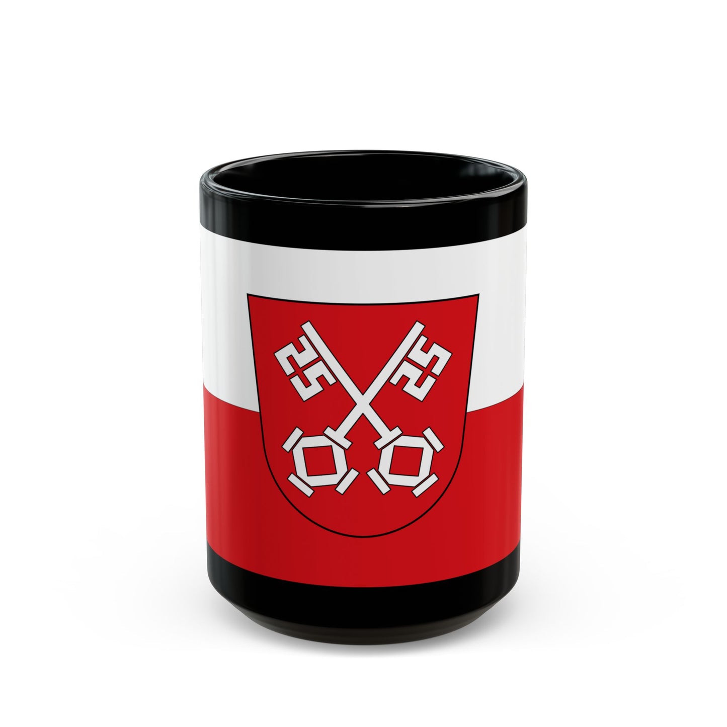 Flag of Regensburg 2 Germany - Black Coffee Mug-15oz-Go Mug Yourself