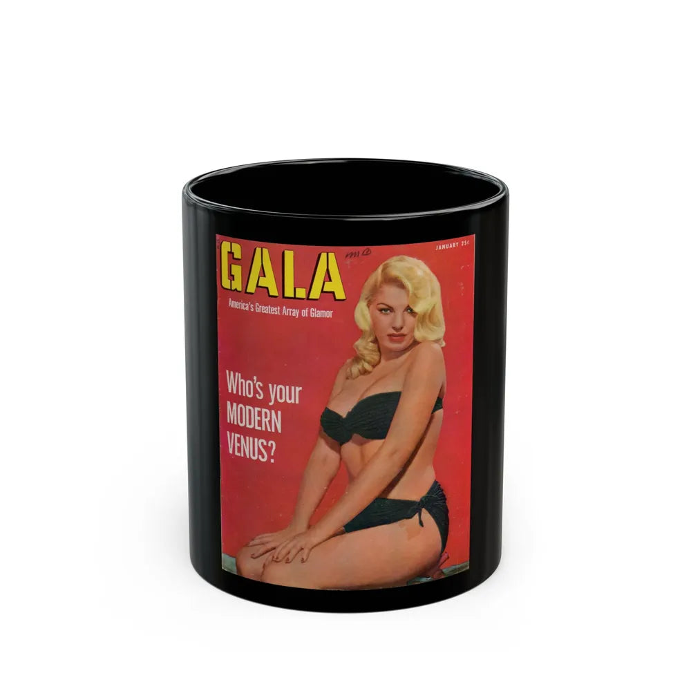 Barbara Nichols #226 - Mag. Cover (Vintage Female Icon) Black Coffee Mug-11oz-Go Mug Yourself