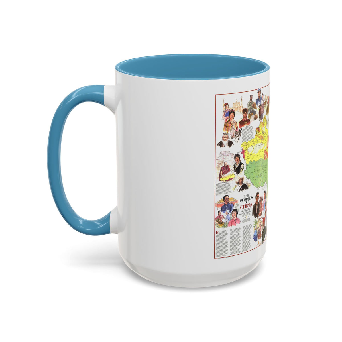 China - The Peoples (1980) (Map) Accent Coffee Mug