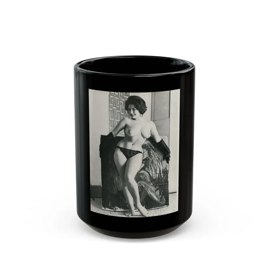 June Palmer #330 - Topless (Vintage Female Icon) Black Coffee Mug-15oz-Go Mug Yourself