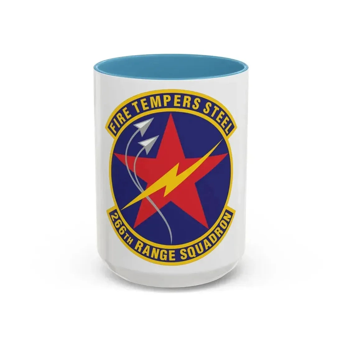 266th Range Squadron (U.S. Air Force) Accent Coffee Mug 15oz Light Blue - Go Mug Yourself