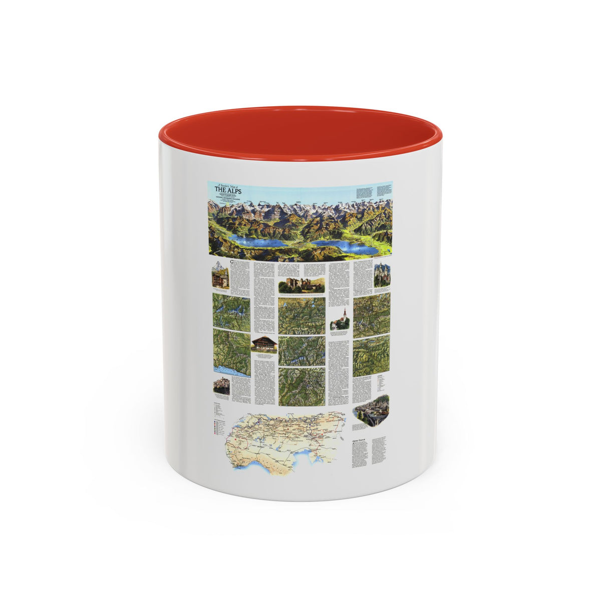 Alps, The - A Traveller's Map (1985) (Map) Accent Coffee Mug