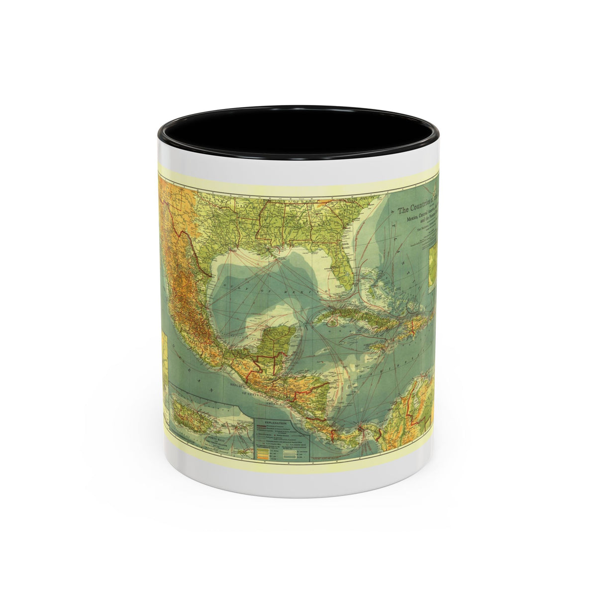 Central America and the West Indies (1922) (Map) Accent Coffee Mug