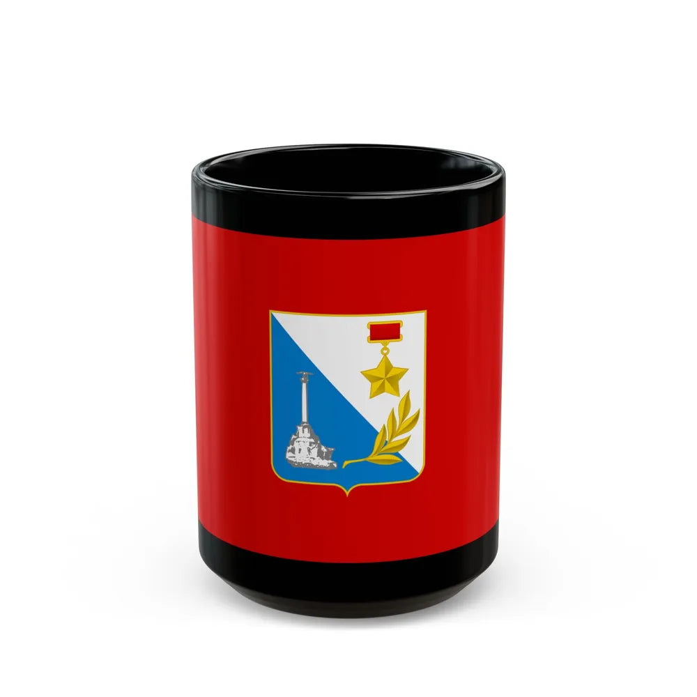 Flag of Sevastopol Ukraine - Black Coffee Mug-15oz-Go Mug Yourself