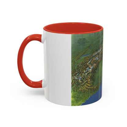 Alps, The - Europe's Backbone (1965) (Map) Accent Coffee Mug