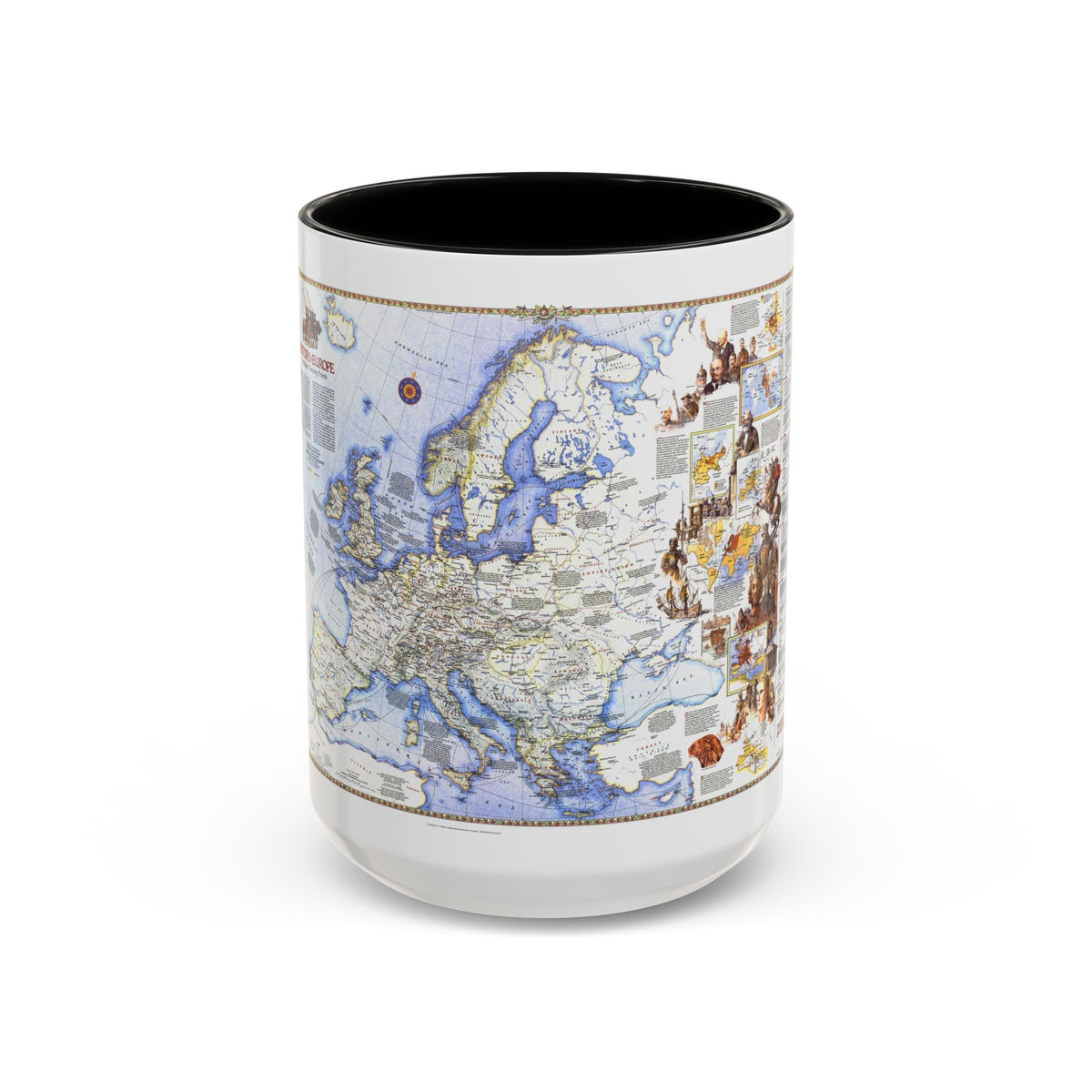 Europe - History The Major Turning Points (1983) (Map) Accent Coffee Mug