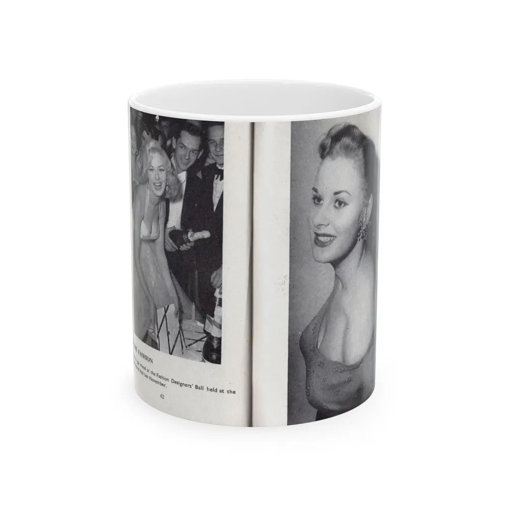 Norma Sykes #166 - 66 PHOTOGRAPHS OF Sabrina U.K. Pocket Mag. Pages 62 & 63 (Vintage Female Icon) White Coffee Mug-11oz-Go Mug Yourself