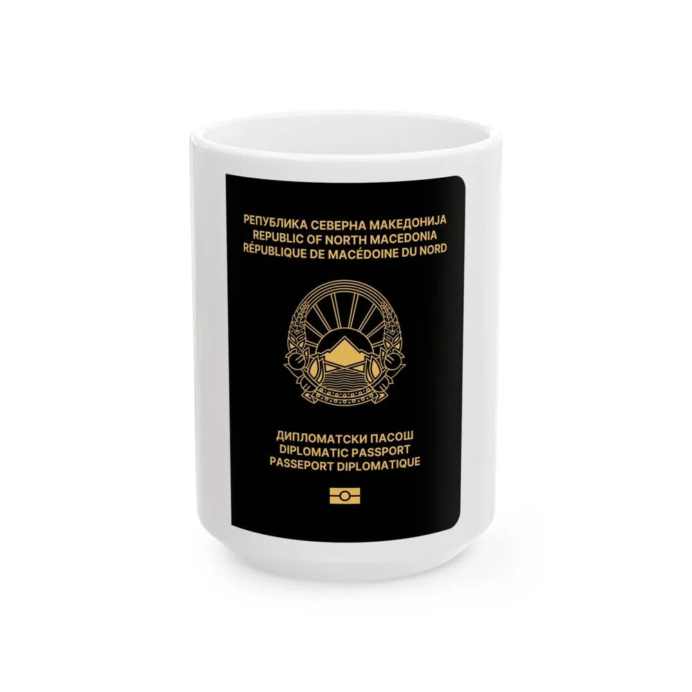 Macedonian Passport (Diplomatic) - White Coffee Mug-15oz-Go Mug Yourself