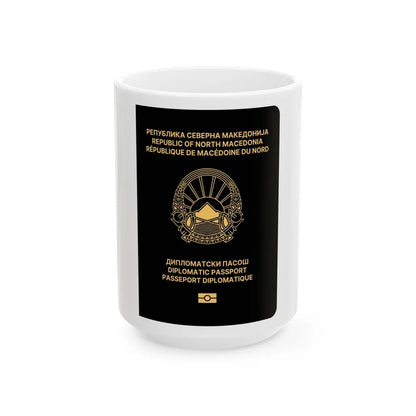 Macedonian Passport (Diplomatic) - White Coffee Mug-15oz-Go Mug Yourself