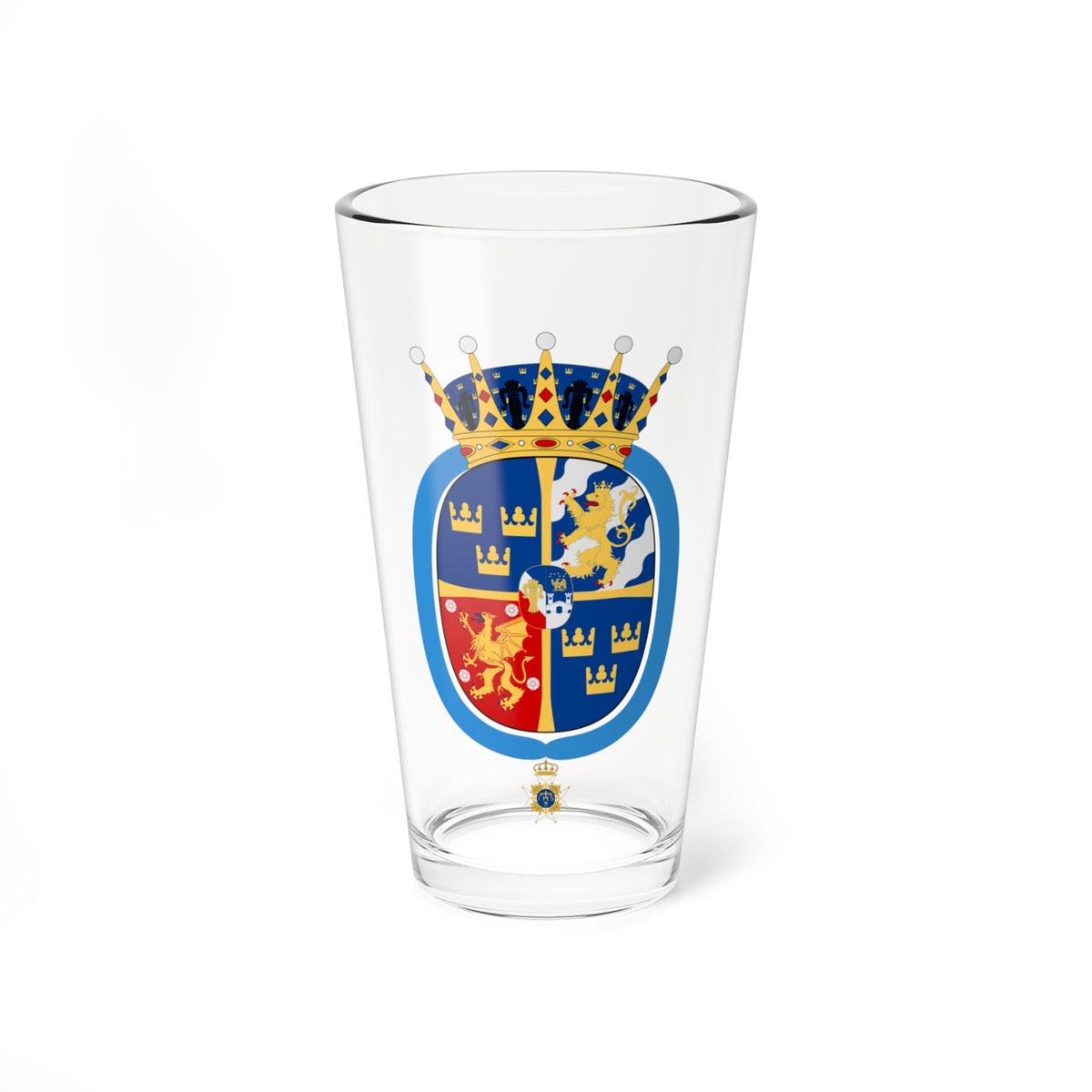 Prinsessan Estelle vapen med Serafimerkors (Sweden) (Coat of Arms) Pint Glass 16oz