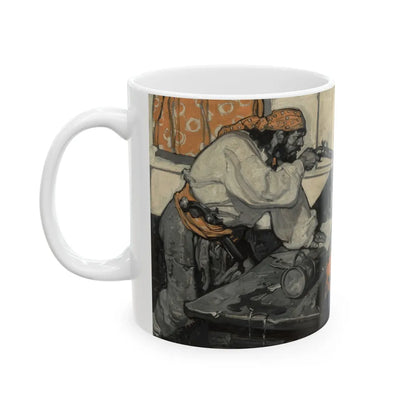 Captain Blood, American Magazine interior illustration - White Coffee Mug-Go Mug Yourself