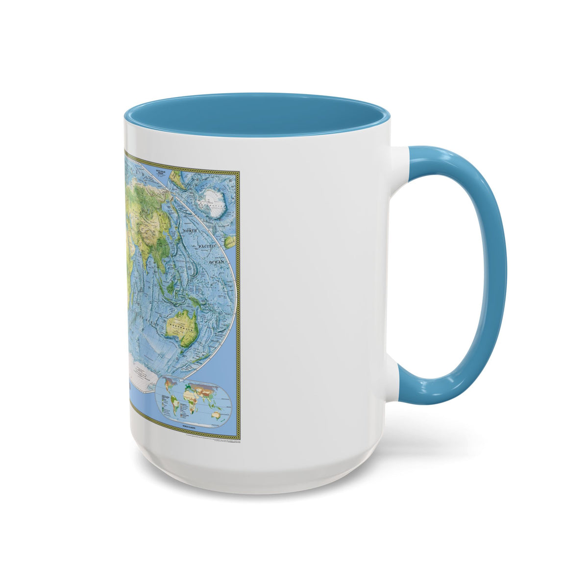 World Map - Physical (2005) (Map) Accent Coffee Mug