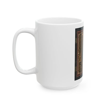 Roswell K. Bishop Of Company I, 123rd New York Infantry Regiment In Uniform With Holstered Revolver (U.S. Civil War) White Coffee Mug