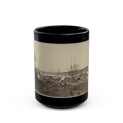 Broadway Landing, Appomattox River, Va., Butler's Signal Tower At Point Of Rocks, In Distance (U.S. Civil War) Black Coffee Mug