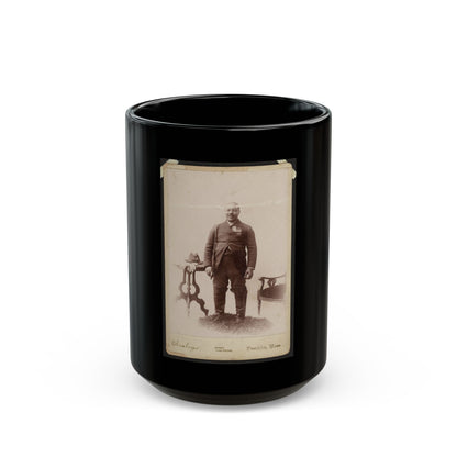 Full-Length Portrait Of An African American Veteran And Gar Member, Standing On Rug Between Table And Chair (U.S. Civil War) Black Coffee Mug
