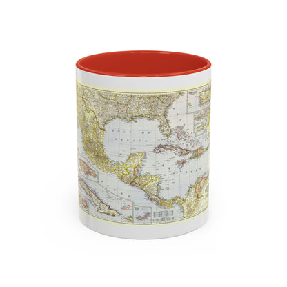 Central America - The Caribbean (1947) (Map) Accent Coffee Mug