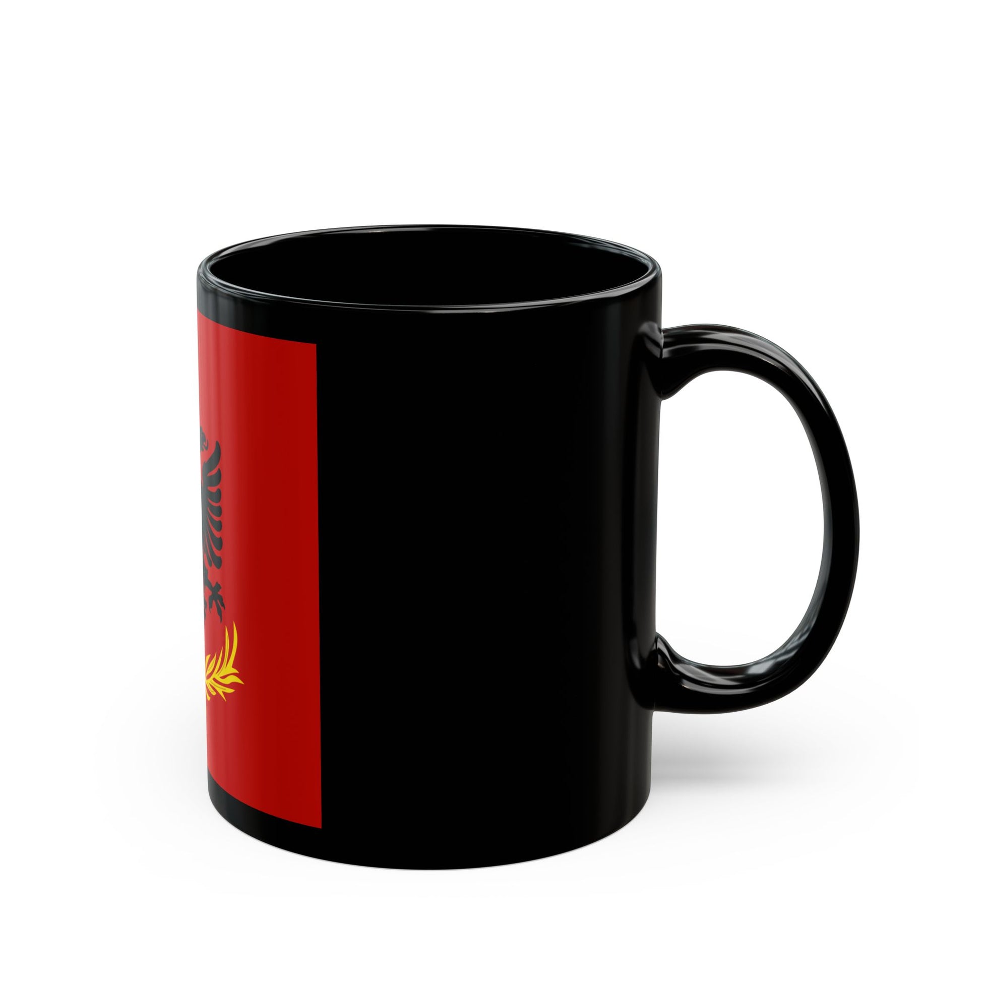 Flag variation of the Albanian Royal Army - Black Coffee Mug-Go Mug Yourself