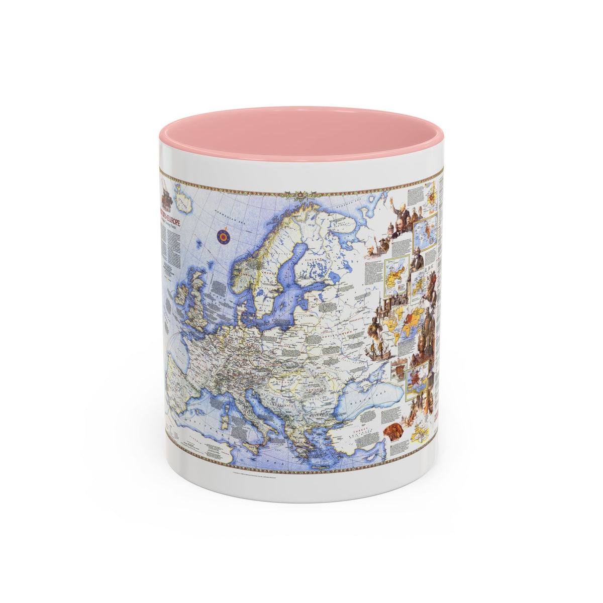 Europe - History The Major Turning Points (1983) (Map) Accent Coffee Mug
