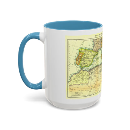 Mediterranean - Countries Bordering the (1912) (Map) Accent Coffee Mug