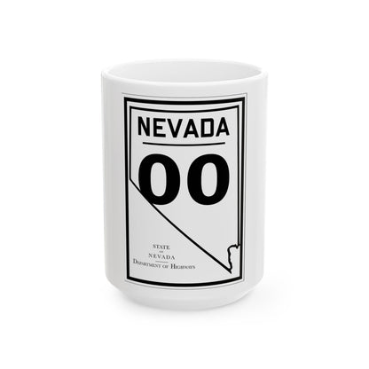 Nevada 00 1924 (Nevada) (Road Sign) White Coffee Mug