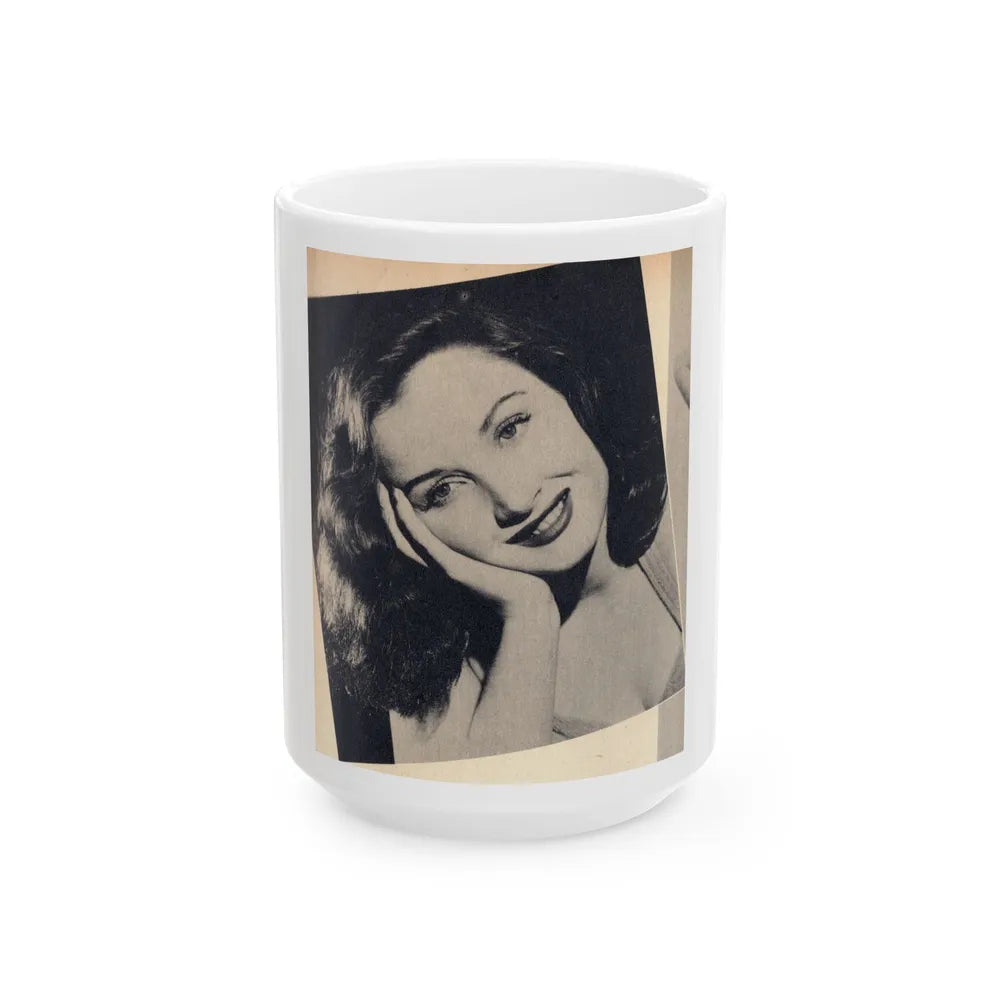 Carol Ohmart #79 - Pages 2 of 2 Photo 1 cropped from Famous MODELS Mag. March-April '51 (Vintage Female Icon) White Coffee Mug-15oz-Go Mug Yourself