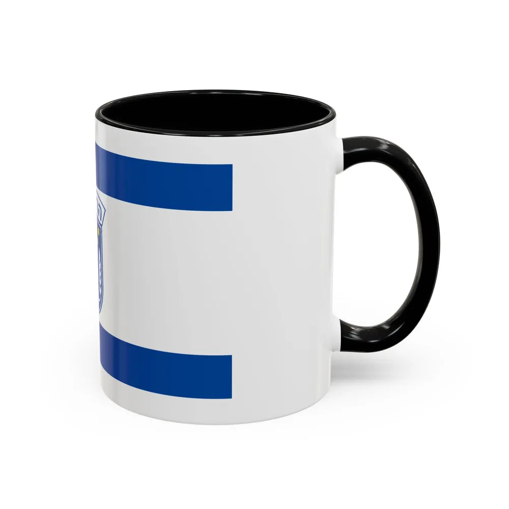 Flag of Herzliya Israel - Accent Coffee Mug-Go Mug Yourself