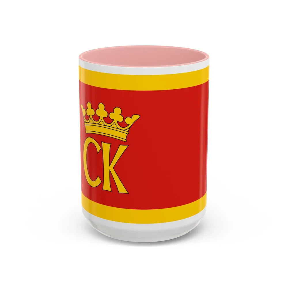 Flag of Kielce Poland - Accent Coffee Mug-15oz-Pink-Go Mug Yourself