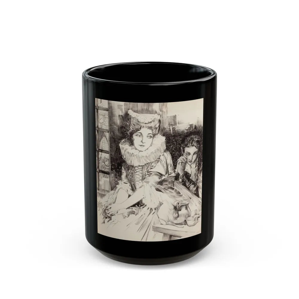 British Scene Depicting the Beheading of Anne Boleyn - Black Coffee Mug-15oz-Go Mug Yourself