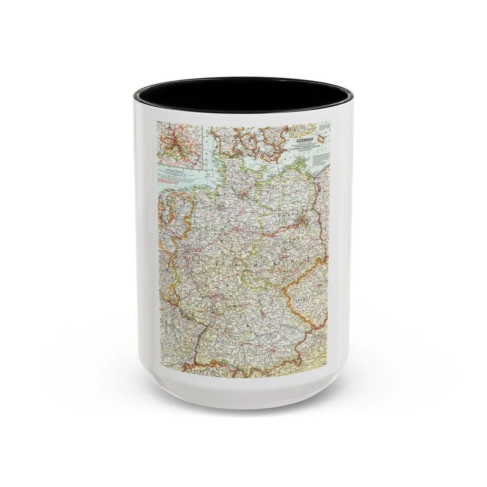 Germany (1959) (Map) Accent Coffee Mug-15oz-Black-Go Mug Yourself