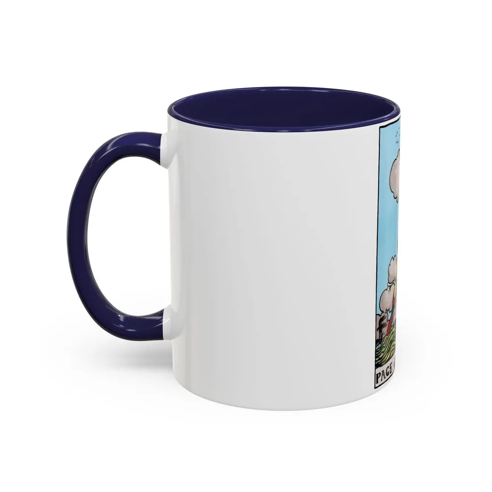 The Page of Swords (Tarot Card) Accent Coffee Mug-Go Mug Yourself