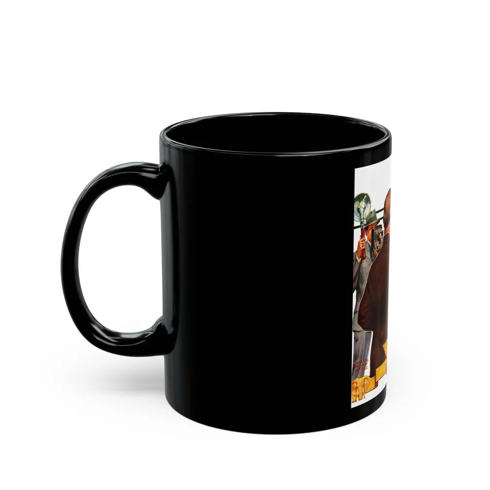 Candidate Voting, The Saturday Evening Post cover, November 7, 1936 - Black Coffee Mug-Go Mug Yourself