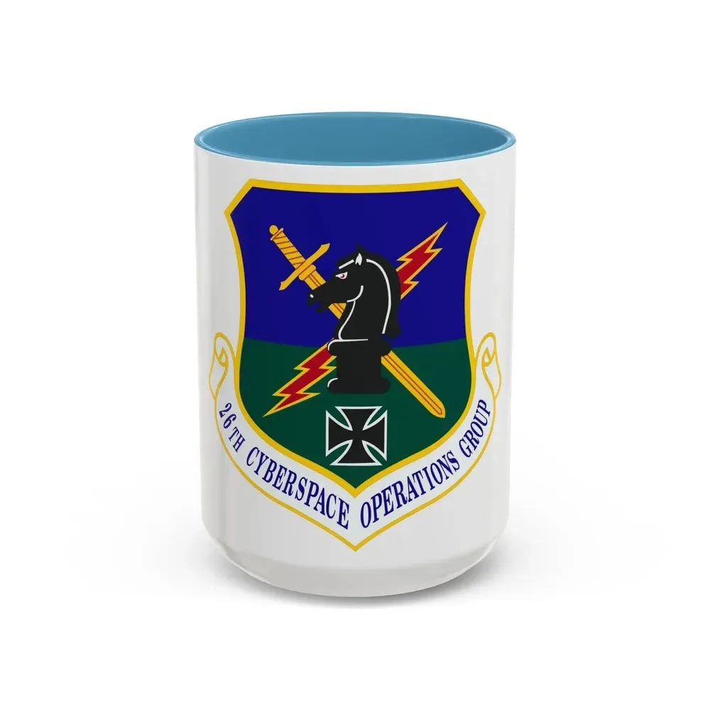 26th Cyberspace Operations Group (U.S. Air Force) Accent Coffee Mug 15oz Light Blue - Go Mug Yourself