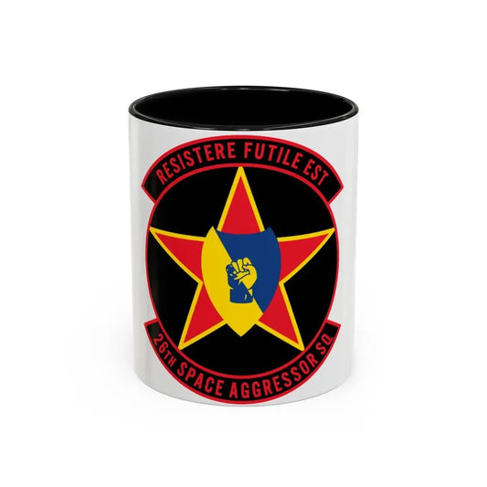 26TH Space Aggressor Sq. v2 (U.S. Air Force) Accent Coffee Mug 11oz Black - Go Mug Yourself