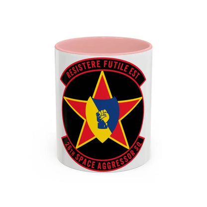 26TH Space Aggressor Sq. v2 (U.S. Air Force) Accent Coffee Mug 11oz Pink - Go Mug Yourself