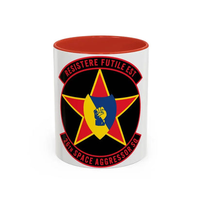 26TH Space Aggressor Sq. v2 (U.S. Air Force) Accent Coffee Mug 11oz Red - Go Mug Yourself