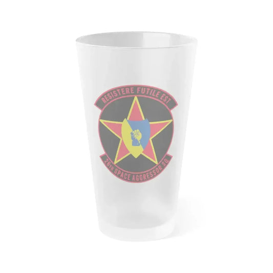 26TH Space Aggressor Sq. v2 (U.S. Air Force) Frosted Pint Glass 16oz 16oz Frosted - Go Mug Yourself