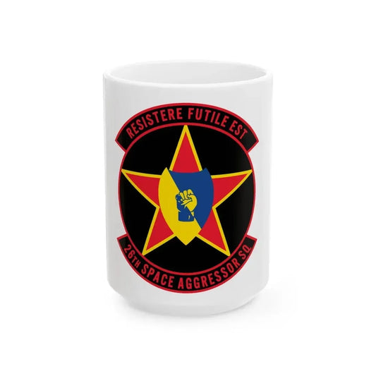 26TH Space Aggressor Sq. v2 (U.S. Air Force) White Coffee Mug 15oz - Go Mug Yourself