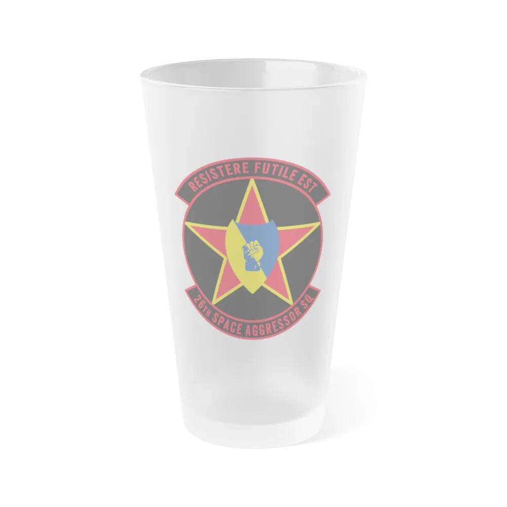 26TH Space Aggressor Sq. v2 (U.S. Air Force) Frosted Pint Glass 16oz-16oz-Frosted-Go Mug Yourself