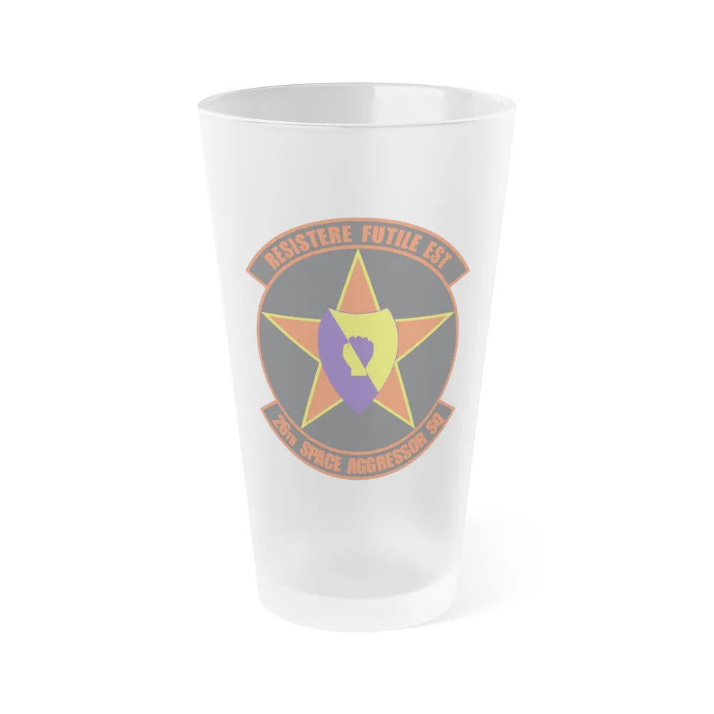 26th Space Aggressor Squadron (U.S. Air Force) Frosted Pint Glass 16oz-16oz-Frosted-Go Mug Yourself