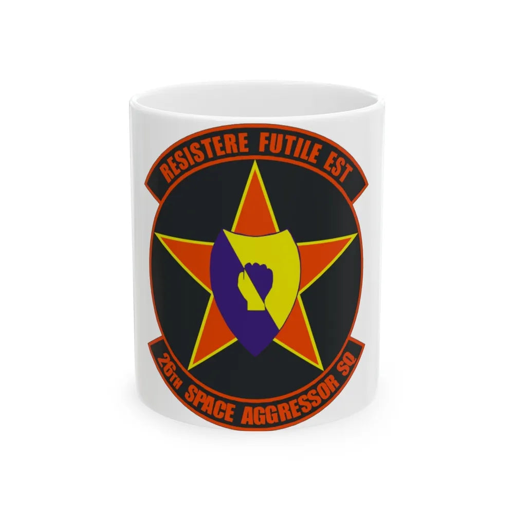 26th Space Aggressor Squadron (U.S. Air Force) White Coffee Mug-11oz-Go Mug Yourself