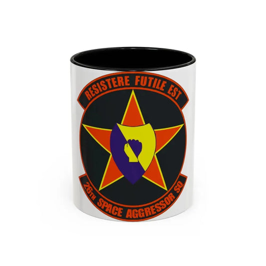 26th Space Aggressor Squadron (U.S. Air Force) Accent Coffee Mug 11oz Black - Go Mug Yourself