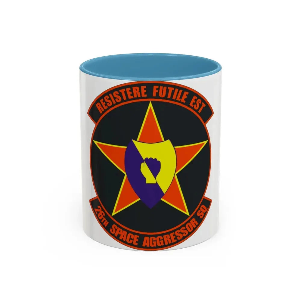 26th Space Aggressor Squadron (U.S. Air Force) Accent Coffee Mug 11oz Light Blue - Go Mug Yourself