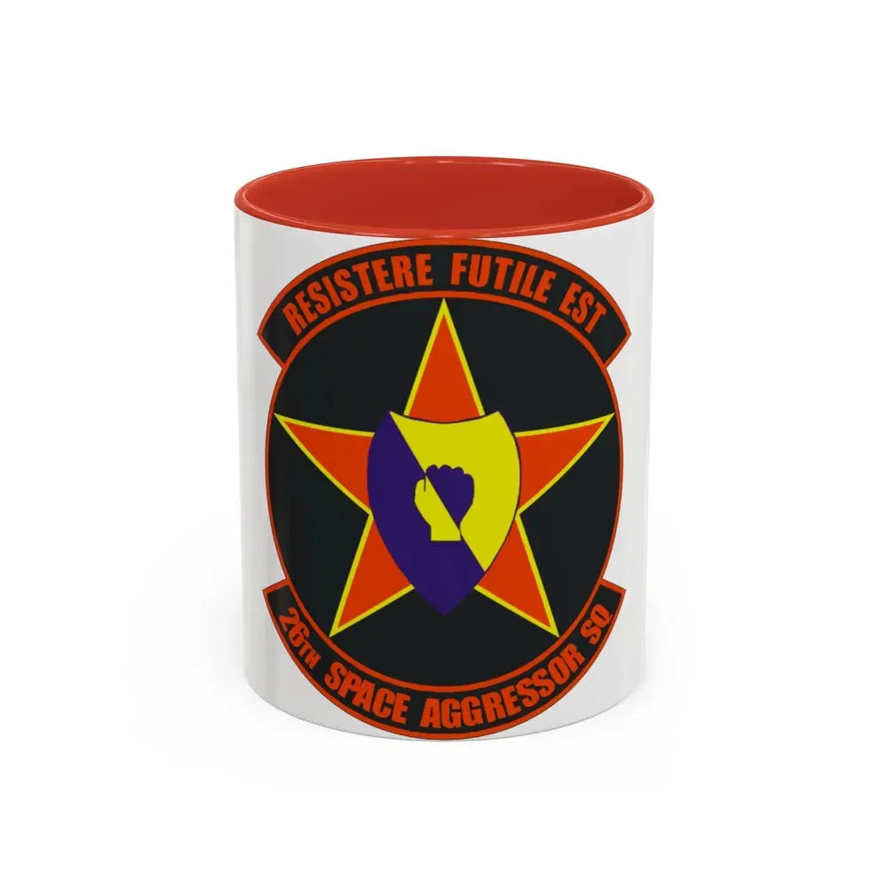 26th Space Aggressor Squadron (U.S. Air Force) Accent Coffee Mug 11oz Red - Go Mug Yourself