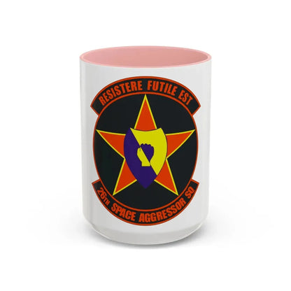 26th Space Aggressor Squadron (U.S. Air Force) Accent Coffee Mug 15oz Pink - Go Mug Yourself