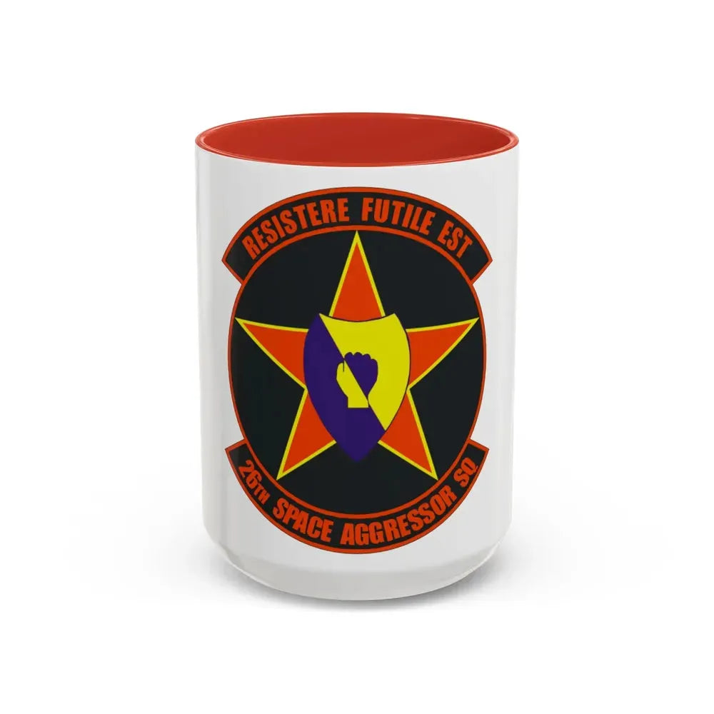 26th Space Aggressor Squadron (U.S. Air Force) Accent Coffee Mug 15oz Red - Go Mug Yourself