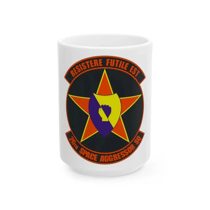26th Space Aggressor Squadron (U.S. Air Force) White Coffee Mug 15oz - Go Mug Yourself