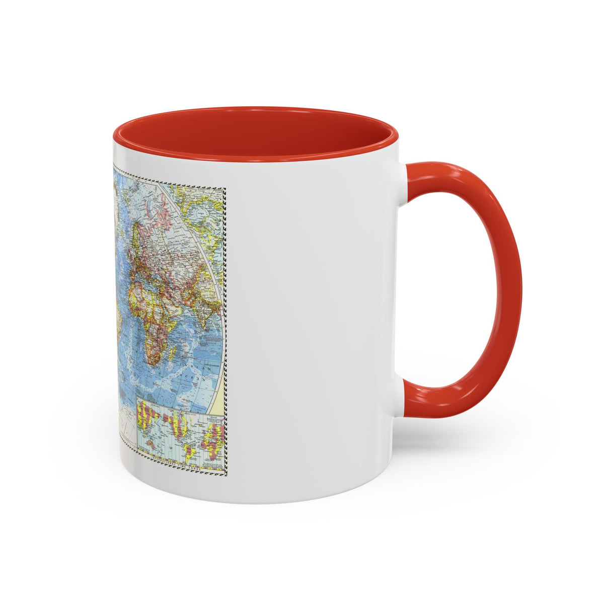 World Map (1960) (Map) Accent Coffee Mug