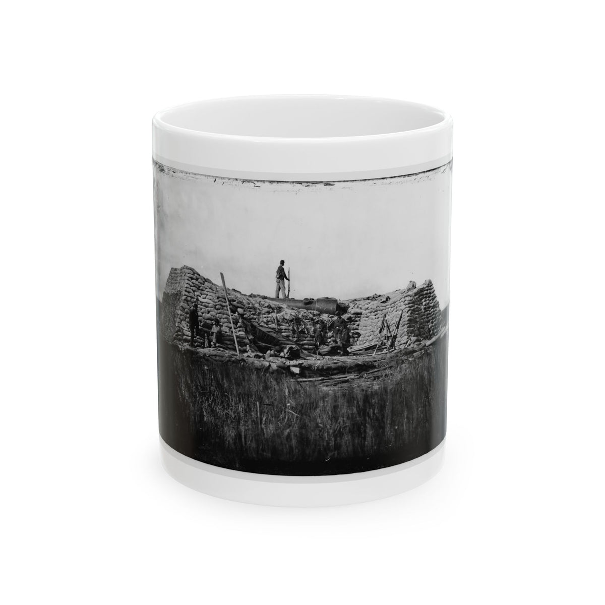 Morris Island (Vicinity), South Carolina. The  Marsh Battery  Or  Swamp Angel  After The Explosion, August 22, 1863 (U.S. Civil War) White Coffee Mug