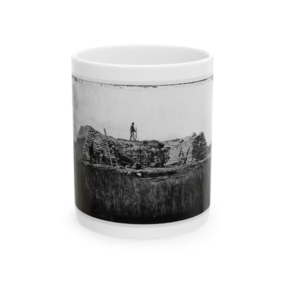 Morris Island (Vicinity), South Carolina. The  Marsh Battery  Or  Swamp Angel  After The Explosion, August 22, 1863 (U.S. Civil War) White Coffee Mug