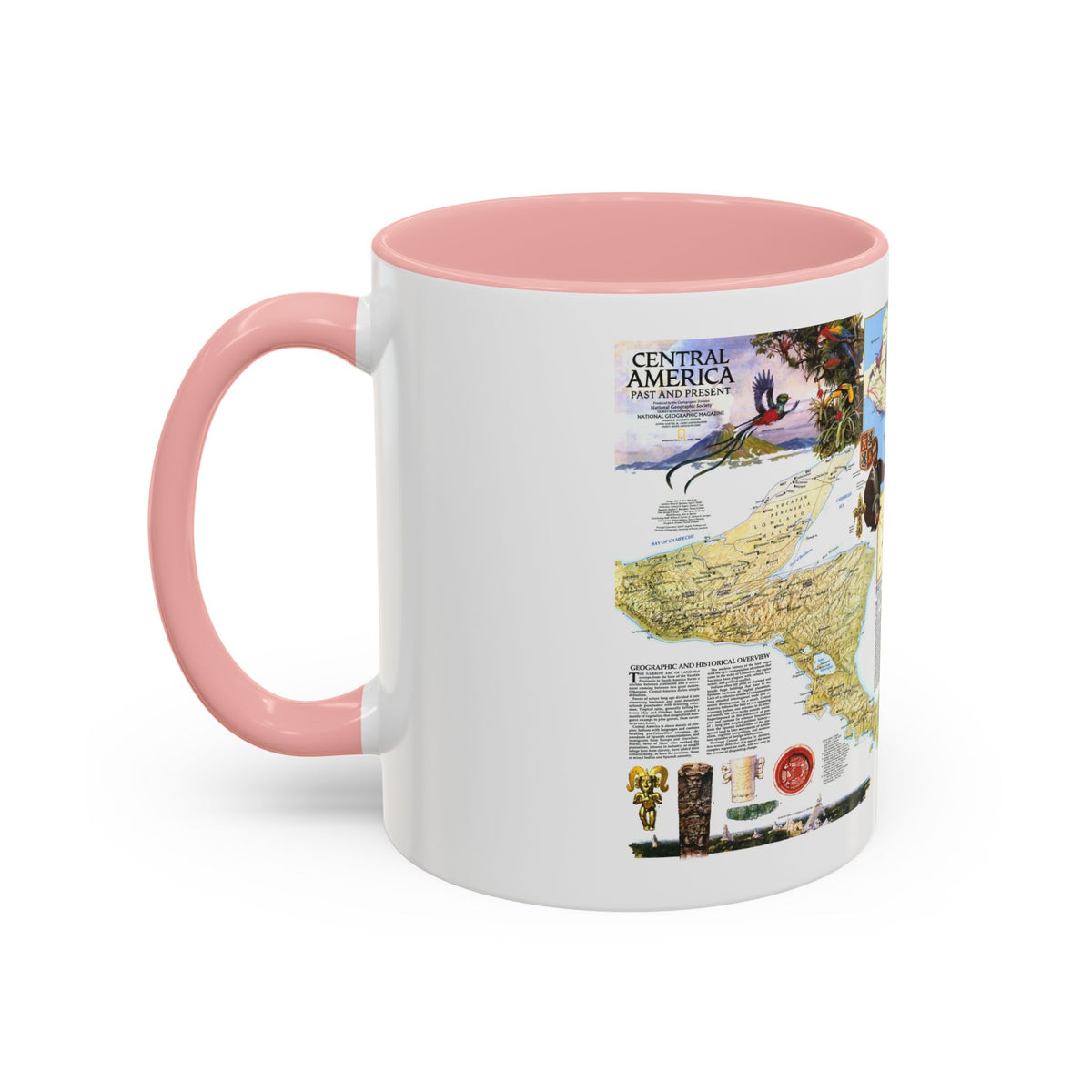 Central America Past and Present (1986) (Map) Accent Coffee Mug